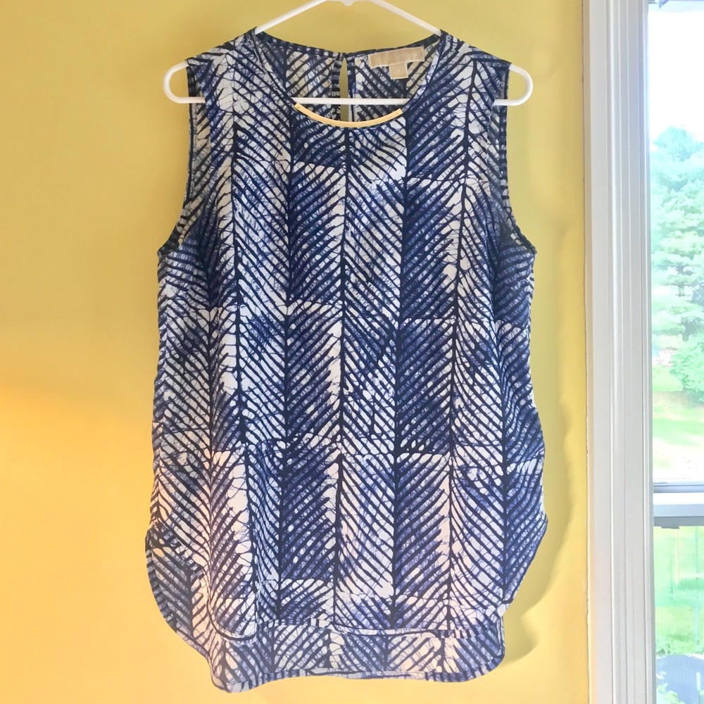 Michael Kors Blue Print Sleeveless, Gold Hardware